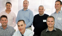 Seated, left to right: Walter Rautenbach, Mark Paynter, Barry Jacobs.
Standing, left to right: John Powell, Gerhard Fourie, Glynn Brookes, Tiaan Van Schalkwyk.